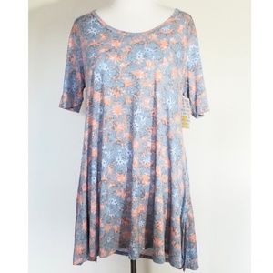 LuLaRoe Blue and Peach Perfect T